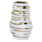 Ваза белая с рельефной поверхностью и золотыми полосами Vase Beehive варинант исполнения - 1 | Loft Concept в Воронеже