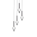 Люстра светодиодная каскадная с 4-мя сферическими стеклянными плафонами Splatter варинант исполнения - 2 | Loft Concept в Воронеже