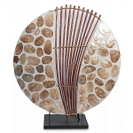 Настольная лампа из перламутра и дерева на подставке Indonesian Shell варинант исполнения - 2 | Loft Concept в Воронеже