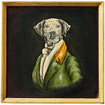 Картина в квадратной раме Chinoiserie Grey Dog Portrait варинант исполнения - 1 | Loft Concept в Воронеже