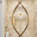 Зеркало овальное в деревянной золотистой раме Oval Gold Lines варинант исполнения - 3 | Loft Concept в Воронеже