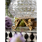 Конфетница прозрачная стеклянная на бронзовых ножках в виде морских коньков с крышкой в виде ракушки Eden Garden варинант исполнения - 5 | Loft Concept в Воронеже