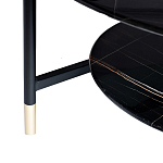 Стол журнальный круглый черный с полкой Inherence варинант исполнения - 5 | Loft Concept в Воронеже