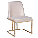 Стул обеденный велюровый кремовый с золотым каркасом Nobility варинант исполнения - 3 | Loft Concept в Воронеже