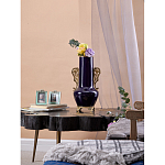 Ваза темно-синяя фарфоровая с бронзовыми ручками и ножками Eden Garden варинант исполнения - 6 | Loft Concept в Воронеже