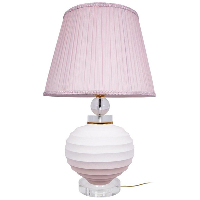 Настольная лампа керамическая Pink lampshade Белый Розовый Настольная лампа керамическая Pink lampshade Белый Розовый в Воронеже | Loft Concept
