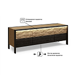 ТВ тумба 2 двери и 2 ящика с подсветкой на рельефном фасаде Warm Industrial варинант исполнения - 8 | Loft Concept в Воронеже