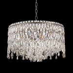 Люстра круглая с хрустальными подвесками на серебряном каркасе Roul Crystal Light варинант исполнения - 3 | Loft Concept в Воронеже