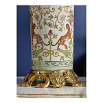 Ваза высокая из фарфора на бронзовом основании Turquoise Blooming Garden варинант исполнения - 7 | Loft Concept в Воронеже