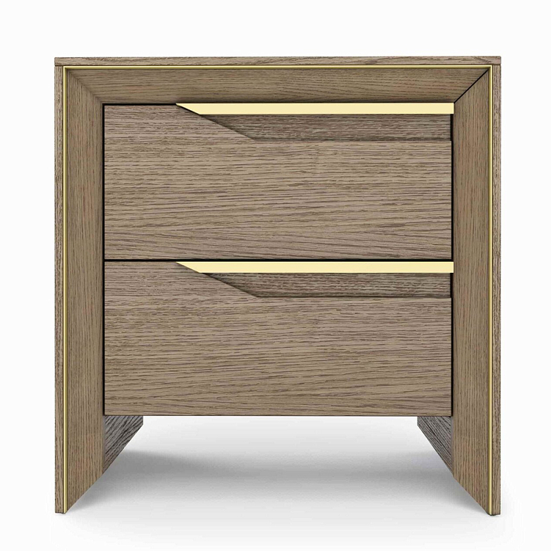 Тумба правая с вместительными ящиками Flowchart Светлый дуб Венге Латунь в Воронеже | Loft Concept 