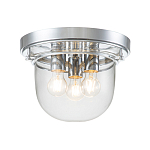 Потолочный светильник для ванных комнат с круглым стеклянным плафоном и тремя лампами Quoizel варинант исполнения - 6 | Loft Concept в Воронеже