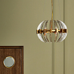 Люстра круглая с прозрачными элементами в форме полумесяца Crystal Crescent варинант исполнения - 5 | Loft Concept в Воронеже