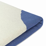 Плед из хлопка синего цвета с абстрактным принтом Elysian Flow Ocean варинант исполнения - 4 | Loft Concept в Воронеже