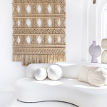 Панно на стену плетеное Макраме бежевый цвет  варинант исполнения - 3 | Loft Concept в Воронеже