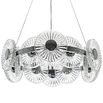 Люстра с круглыми рельефными плафонами Glass Peonies Chrome Chandelier варинант исполнения - 1 | Loft Concept в Воронеже