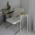 Круглый журнальный столик со столешницей из эпоксидной смолы Epoxy Resin Flowers Coffee Table варинант исполнения - 2 | Loft Concept в Воронеже