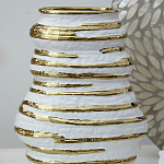 Ваза белая с рельефной поверхностью и золотыми полосами Vase Beehive варинант исполнения - 6 | Loft Concept в Воронеже