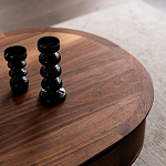 Кофейный стол овальный из дерева с 2-мя ящиками Coffee Walnut Table варинант исполнения - 4 | Loft Concept в Воронеже