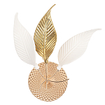 Бра с декоративными белыми и золотыми листьями на текстурном основании Wintery flovers варинант исполнения - 1 | Loft Concept в Воронеже