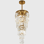 Многоярусная люстра с прямоугольными хрустальными подвесками Allard Crystal Chandelier варинант исполнения - 3 | Loft Concept в Воронеже