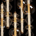 Люстра с плафонами из прозрачного и янтарного стекла в виде шаров и ромбов Gabriel Scott Luna варинант исполнения - 6 | Loft Concept в Воронеже