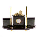 Настольный канцелярский набор из нефрита с декором в виде льва Golden Lion варинант исполнения - 1 | Loft Concept в Воронеже