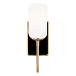  Бра с прямоугольным черным основанием и белым матовым цилиндрическим плафоном Kichler варинант исполнения - 10 | Loft Concept в Воронеже