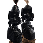 Комплект из 2-х деревянных статуэток Asmat Statuettes Black варинант исполнения - 3 | Loft Concept в Воронеже