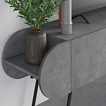 ТВ-тумба серая с 2-мя откидными дверцами и 2-мя открытыми полками CAPSULE TV STAND RETRO GREY варинант исполнения - 4 | Loft Concept в Воронеже