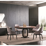 Обеденный стол круглый на чёрном фигурном основании Bosnia dinning table  варинант исполнения - 2 | Loft Concept в Воронеже