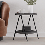 Стол приставной с 2-мя круглыми столешницами цвета антрацит ESSEL SIDE TABLE ANTHRACITE варинант исполнения - 5 | Loft Concept в Воронеже