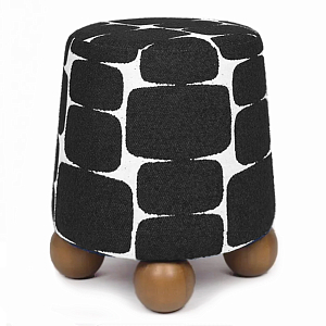Пуф Wakonda Черно-Белый с круглыми ножками