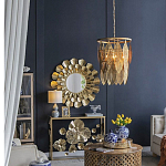 Зеркало круглое настенное в металлической раме Sunny Golden Petals варинант исполнения - 6 | Loft Concept в Воронеже