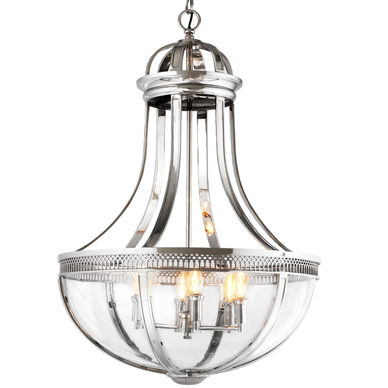 Люстра Lantern Capitol Hill L Nickel Никель Прозрачный (Transparent) в Воронеже | Loft Concept 