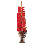 Декоративная модель деревянного парусника с красными парусами в подарочной упаковке With The low варинант исполнения - 3 | Loft Concept в Воронеже