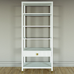 Стеллаж Elsa Dreams White со стеклянными полками и ящиком варинант исполнения - 4 | Loft Concept в Воронеже