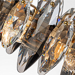 Люстра подвесная с овальными подвесками из стекла дымчатого цвета Harlow Crystal Round варинант исполнения - 7 | Loft Concept в Воронеже