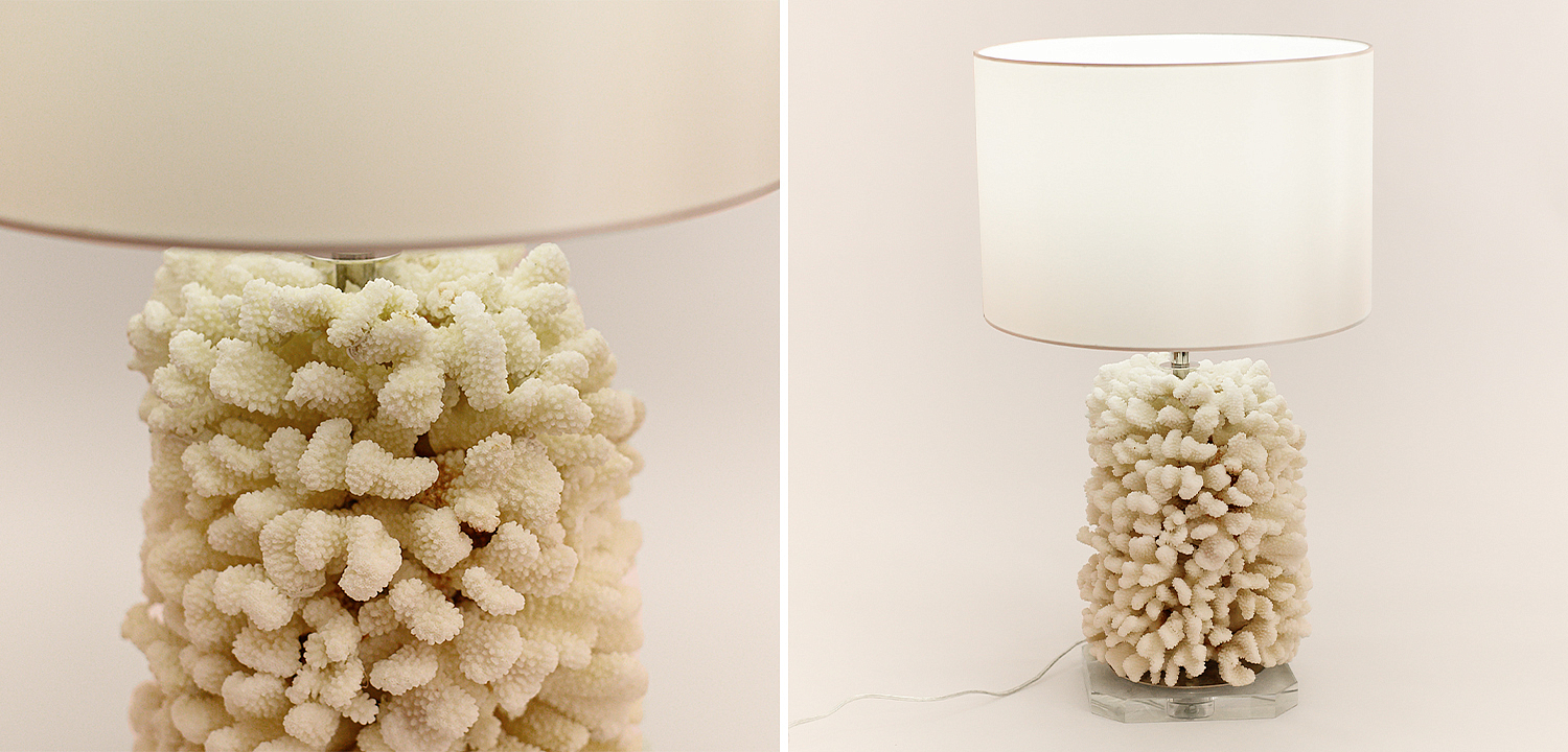 Настольная лампа Beige Coral Table Lamp с абажуром Настольная лампа Beige Coral Table Lamp с абажуром - Loft-Concept в Воронеже