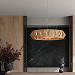 Люстра круглая из толстых деревянных реек Wooden Slats варинант исполнения - 4 | Loft Concept в Воронеже