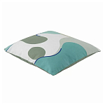 Подушка декоративная хлопковая мятного цвета с абстрактным принтом Elysian Flow Breeze варинант исполнения - 1 | Loft Concept в Воронеже