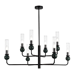 Люстра с 8-ю плафонами в форме стеклянных трубок и мраморных декоративных элементов Montreal варинант исполнения - 1 | Loft Concept в Воронеже