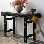 Черная резная консоль в Китайском стиле из массива Black Dragon Console варинант исполнения - 2 | Loft Concept в Воронеже