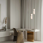 Подвесной светильник с цилиндрическим плафоном из белого алебастра Cryptocrystalline Stone варинант исполнения - 9 | Loft Concept в Воронеже