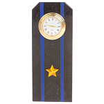 Часы погон подарочные настольные Авиация ВМФ из натурального камня Змеевик Military Clock варинант исполнения - 10 | Loft Concept в Воронеже