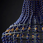 Люстра каплевидной формы декорированная синими и золотыми бусинами Blue Beads варинант исполнения - 3 | Loft Concept в Воронеже