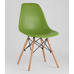 Пластиковый стул на ножках из массива бука Eames Green варинант исполнения - 1 | Loft Concept в Воронеже