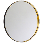 Зеркало овальное в металлической раме с кожаной отделкой Loft in Reflection варинант исполнения - 2 | Loft Concept в Воронеже