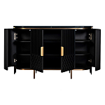 Комод черный округлой формы с рельефным фасадом Black Cut варинант исполнения - 2 | Loft Concept в Воронеже