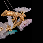 Люстра круглая на золотом каркасе с цветочным декором Miscellaneous herbs варинант исполнения - 4 | Loft Concept в Воронеже