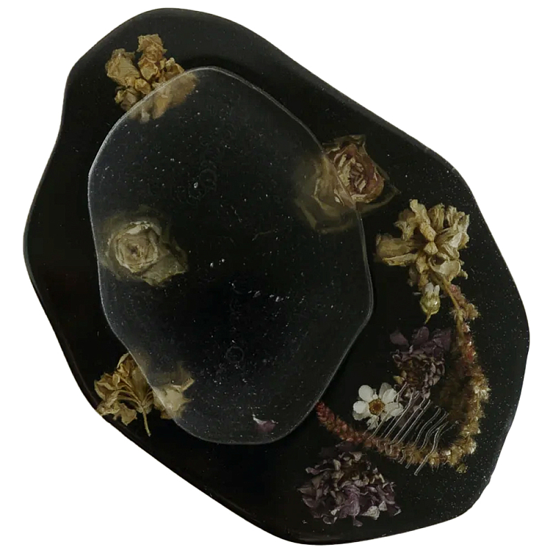 Подставка из эпоксидной смолы с цветами черная Epoxy Resin Flowers Black Черный Подставка из эпоксидной смолы с цветами черная Epoxy Resin Flowers Black Черный в Воронеже | Loft Concept